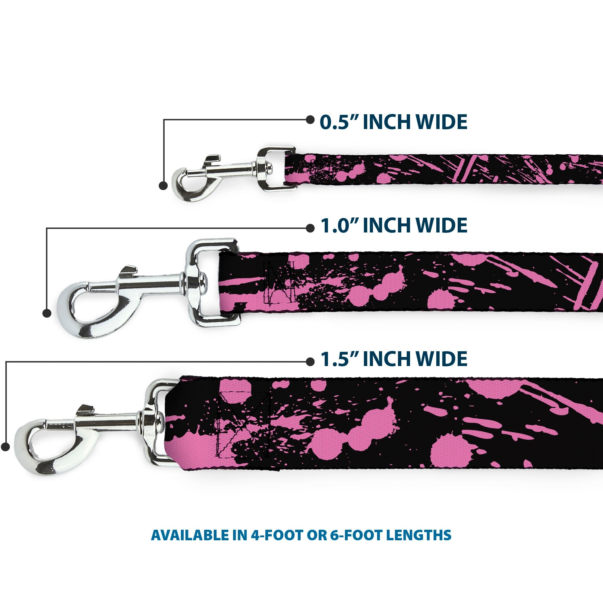 Dog Leash - Splatter Black/Pink