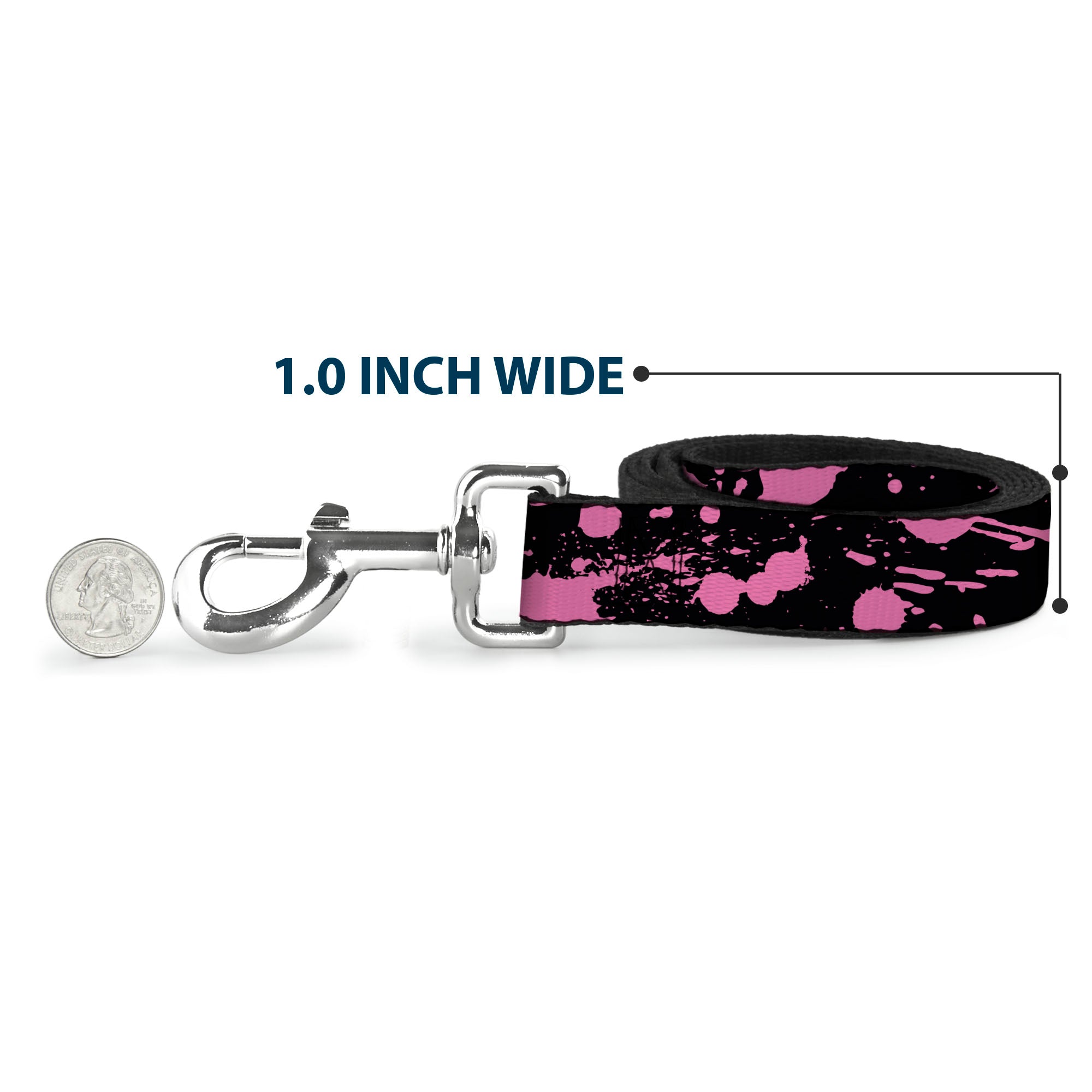 Dog Leash - Splatter Black/Pink
