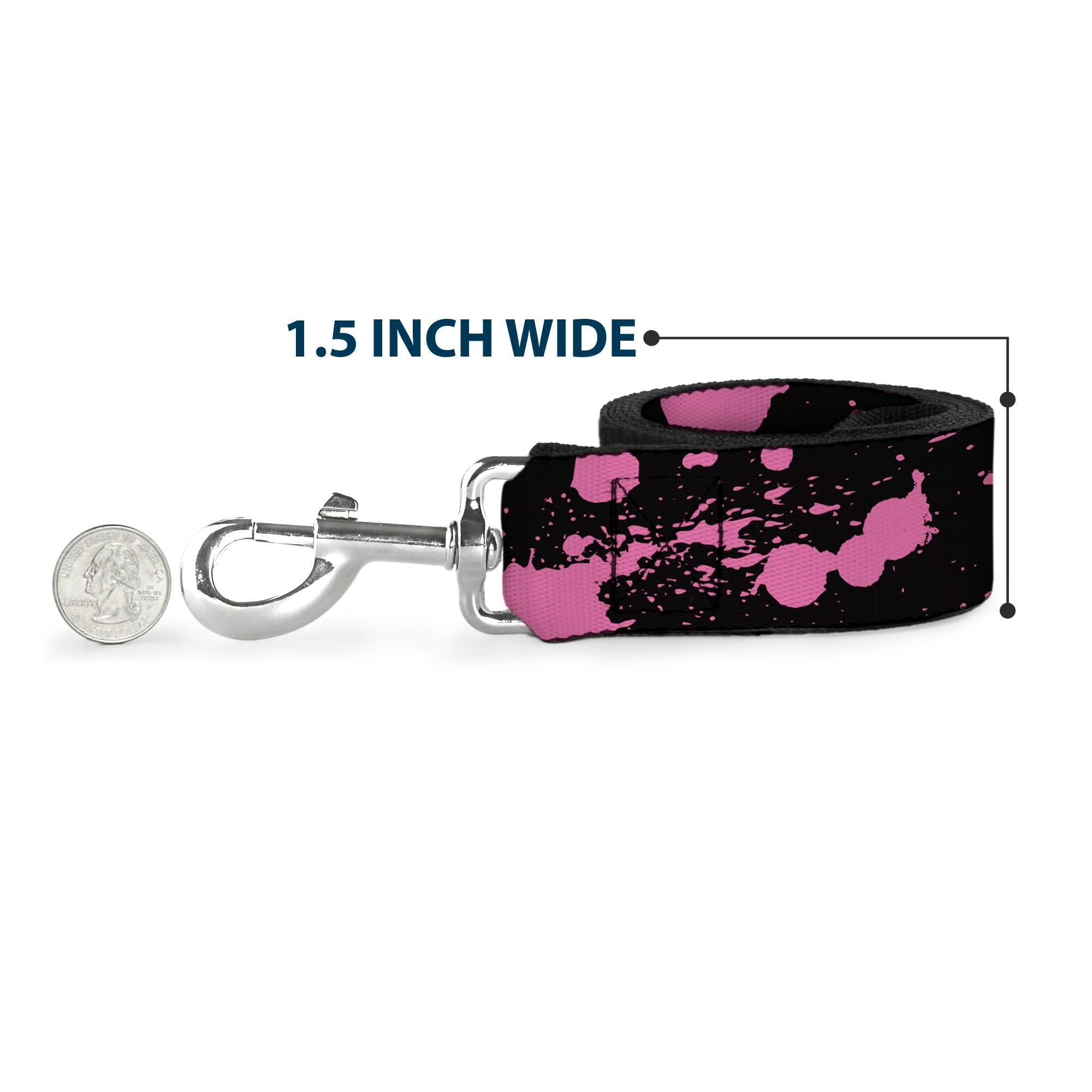 Dog Leash - Splatter Black/Pink