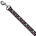 Load image into Gallery viewer, Dog Leash - Skulls & Stars Black/White/Pink
