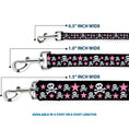 Load image into Gallery viewer, Dog Leash - Skulls & Stars Black/White/Pink
