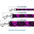 Load image into Gallery viewer, Dog Leash - Skull w/Babies Black/Fuchsia
