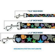 Dog Leash - Stars-In Hearts-In Stars Black/Multi