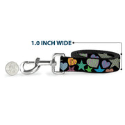 Dog Leash - Stars-In Hearts-In Stars Black/Multi