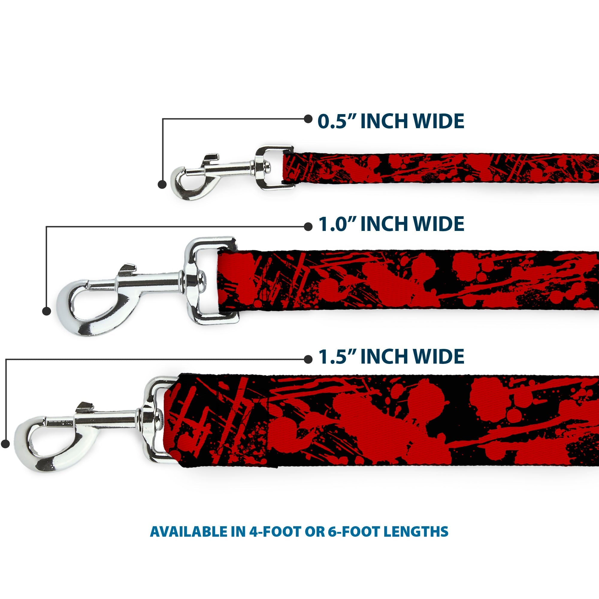 Dog Leash - Splatter Black/Red