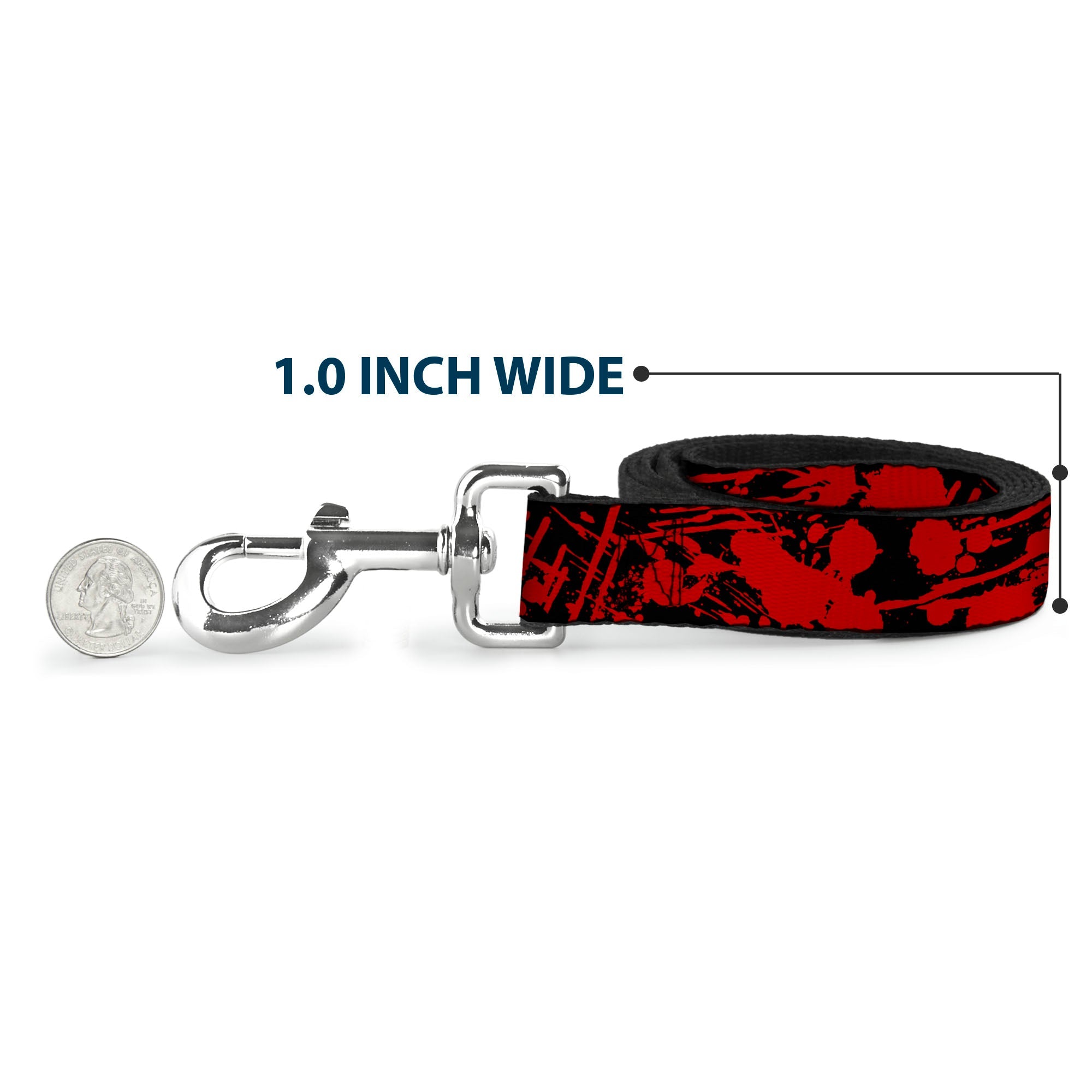Dog Leash - Splatter Black/Red