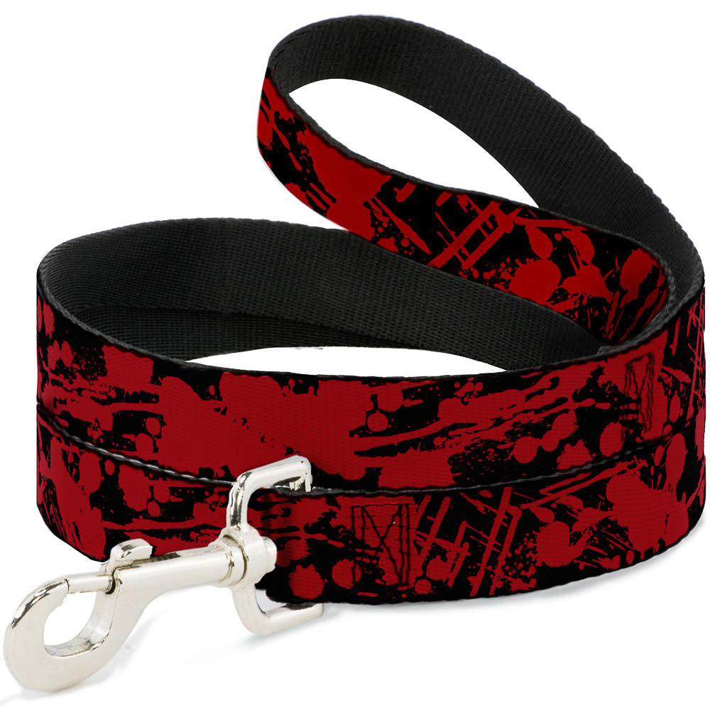 Dog Leash - Splatter Black/Red