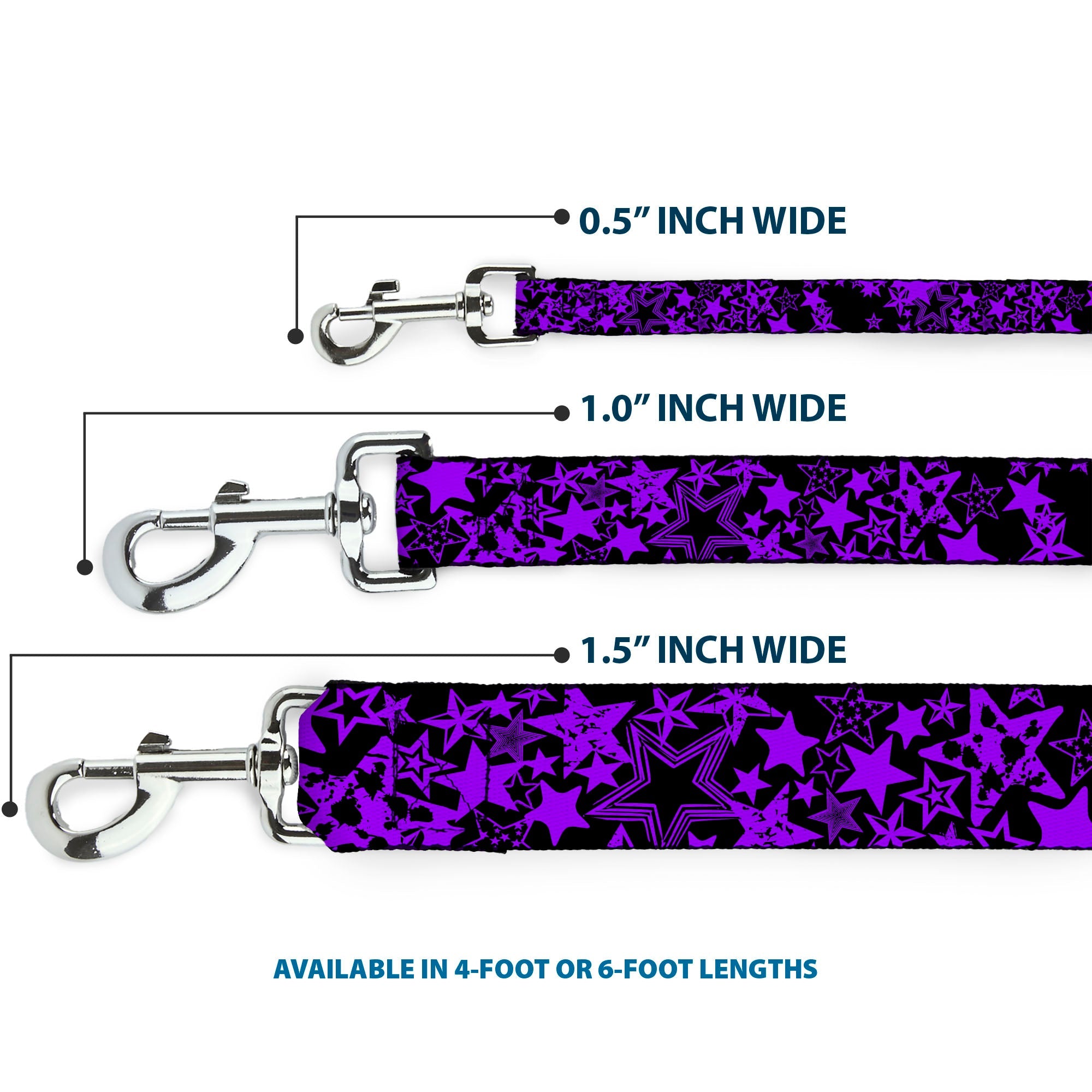 Dog Leash - Stargazer Black/Purple