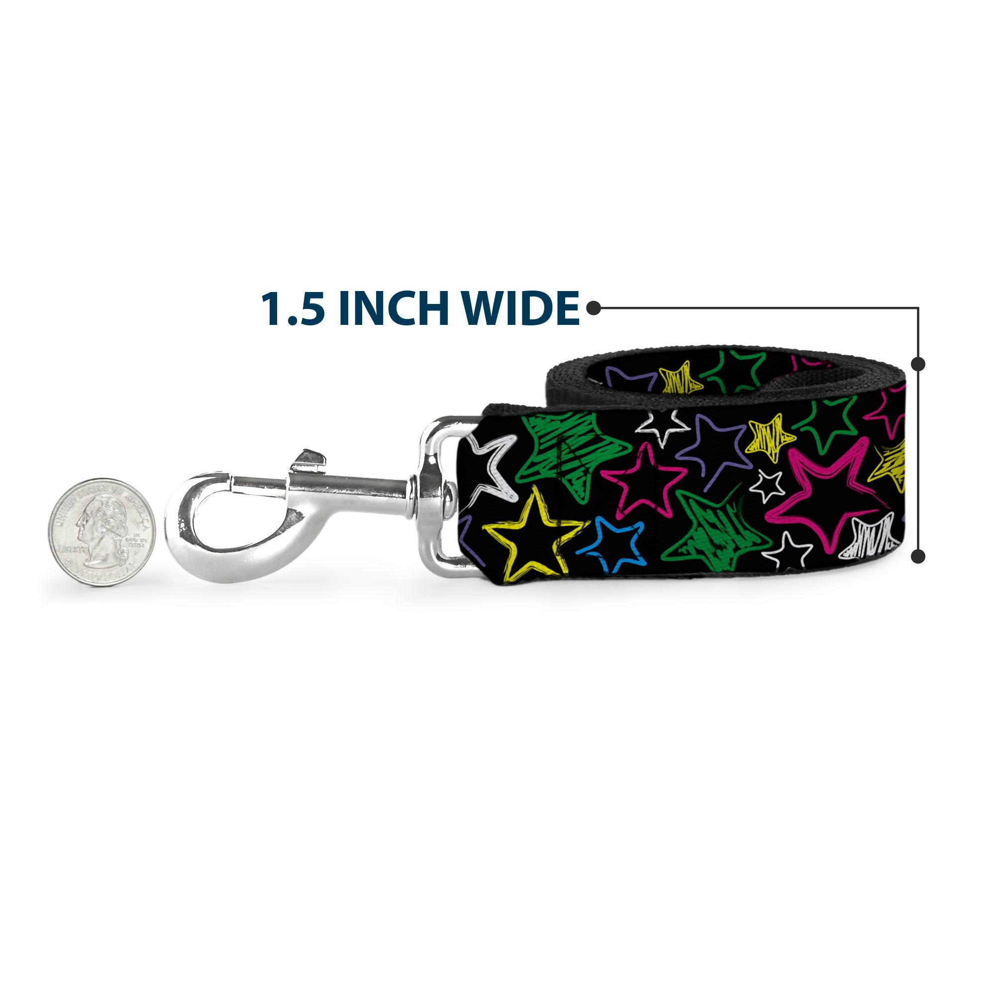 Dog Leash - Sketch Stars Black/Multi Color