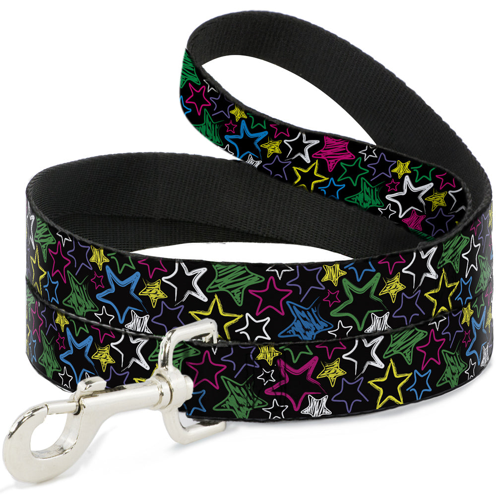 Dog Leash - Sketch Stars Black/Multi Color