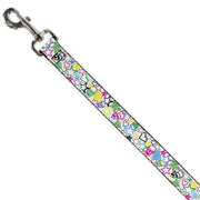 Dog Leash - Sketch Skull/Star/Heart White/Multi Color