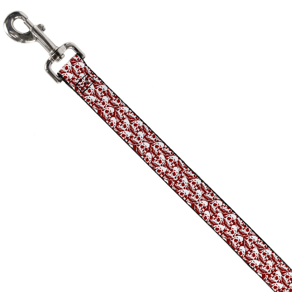 Dog Leash - Skull Yard Red/White