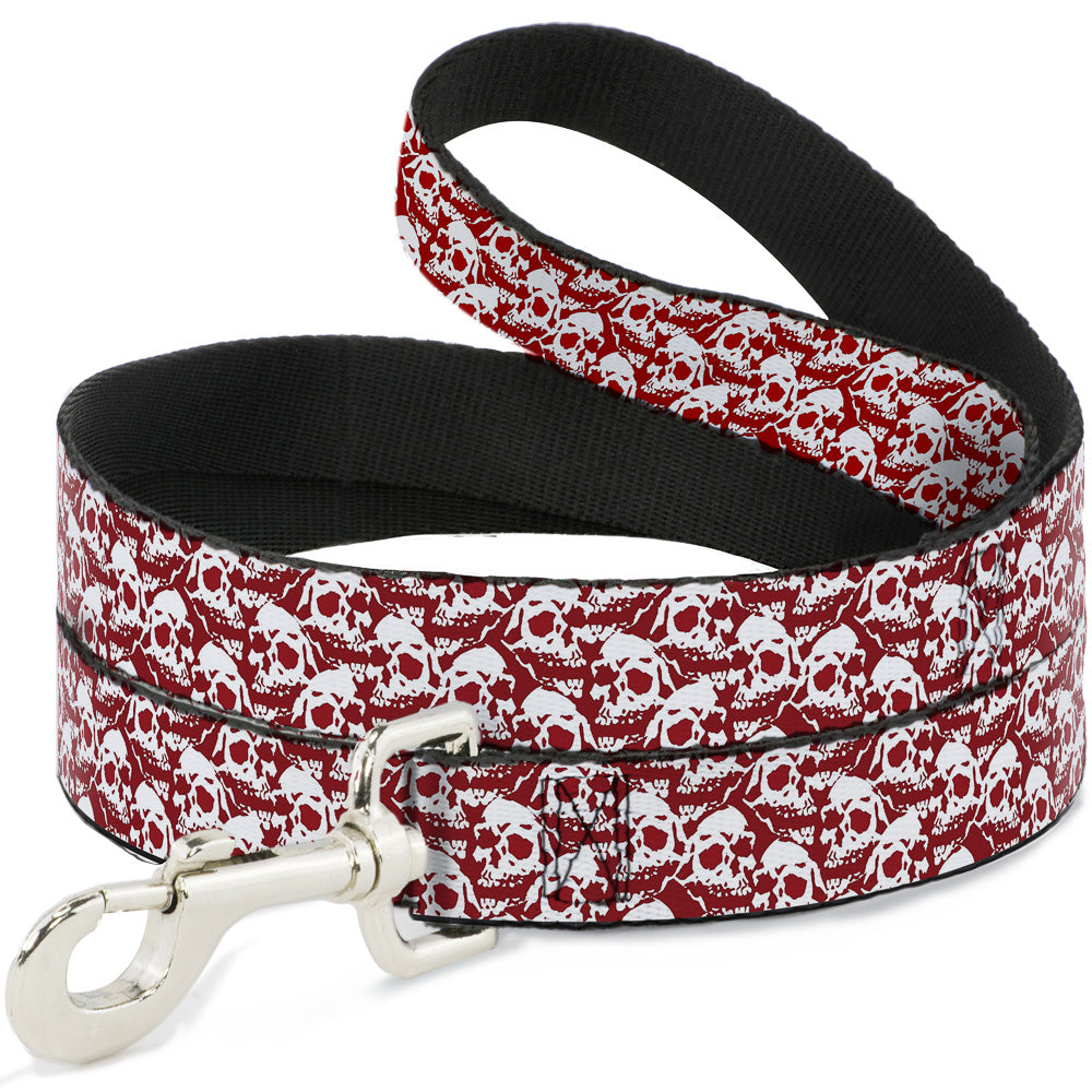 Dog Leash - Skull Yard Red/White