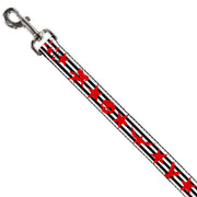 Dog Leash - Stripes & Stars Black/White/Red