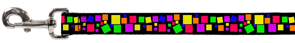Dog Leash - Squares Black/Multi Color