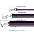 Load image into Gallery viewer, Dog Leash - Stripes Black/Purple/Gray
