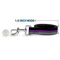 Load image into Gallery viewer, Dog Leash - Stripes Black/Purple/Gray
