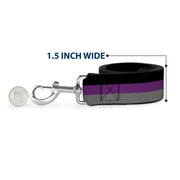 Dog Leash - Stripes Black/Purple/Gray