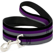 Dog Leash - Stripes Black/Purple/Gray