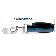 Dog Leash - Stripes Black/Turquoise/Gray