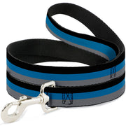 Dog Leash - Stripes Black/Turquoise/Gray