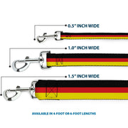 Dog Leash - Stripes Black/Red/Yellow
