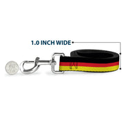 Dog Leash - Stripes Black/Red/Yellow