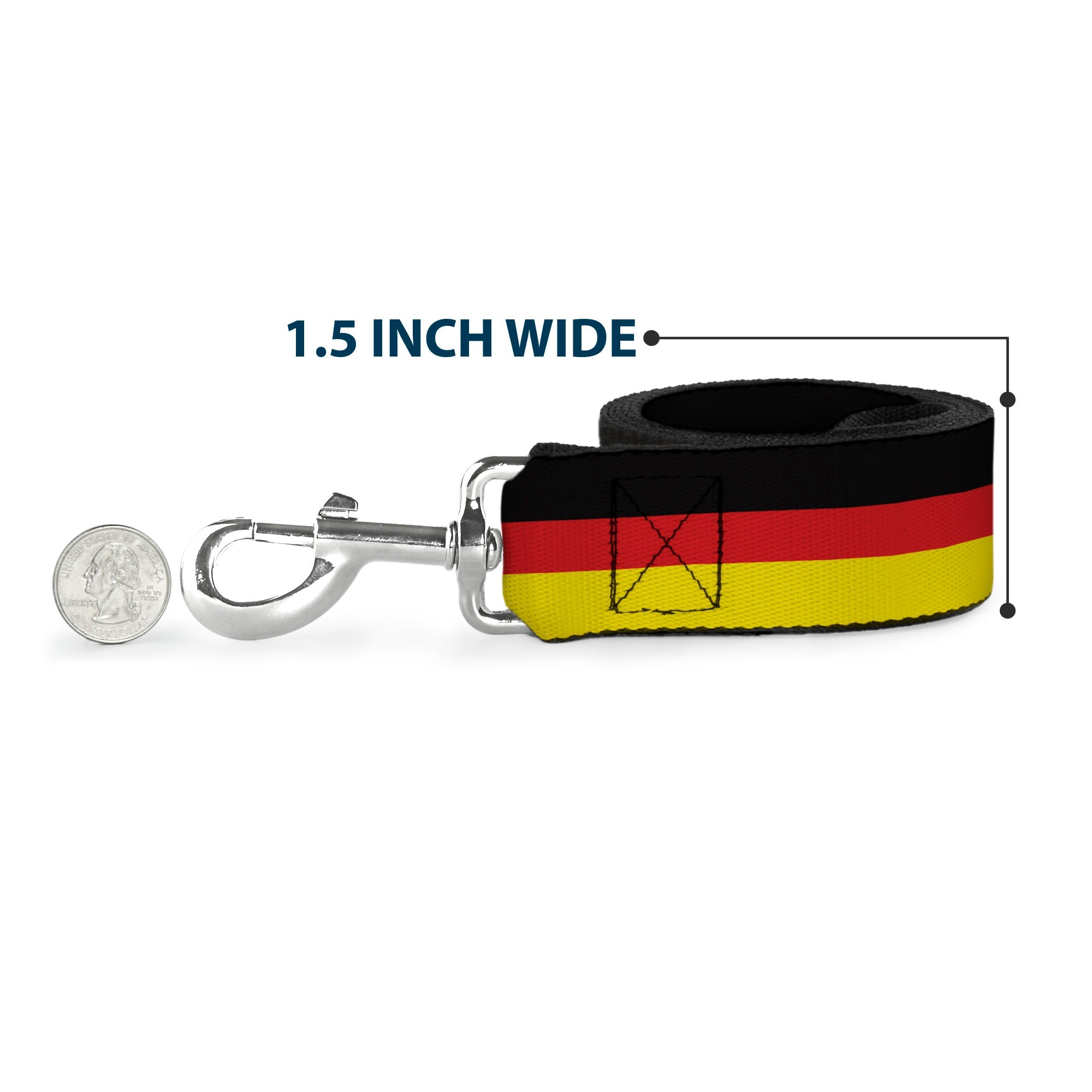 Dog Leash - Stripes Black/Red/Yellow