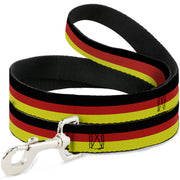 Dog Leash - Stripes Black/Red/Yellow