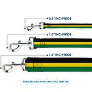 Dog Leash - Stripes Black/Yellow/Green