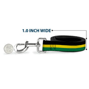 Dog Leash - Stripes Black/Yellow/Green