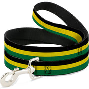 Dog Leash - Stripes Black/Yellow/Green