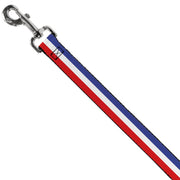 Dog Leash - Stripes Blue/White/Red