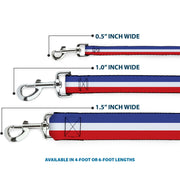Dog Leash - Stripes Blue/White/Red