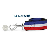 Dog Leash - Stripes Blue/White/Red
