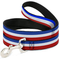 Load image into Gallery viewer, Dog Leash - Stripes Blue/White/Red
