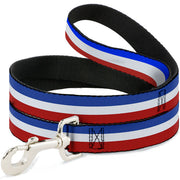 Dog Leash - Stripes Blue/White/Red