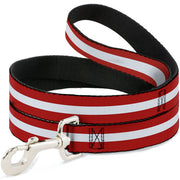 Dog Leash - Stripes Red/White/Red