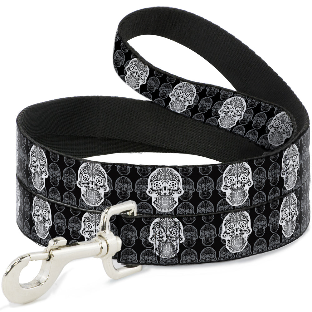Dog Leash - Skull Candy Black/Gray/White