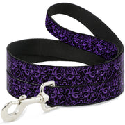 Dog Leash - Sleeve Skulls Black/Purple