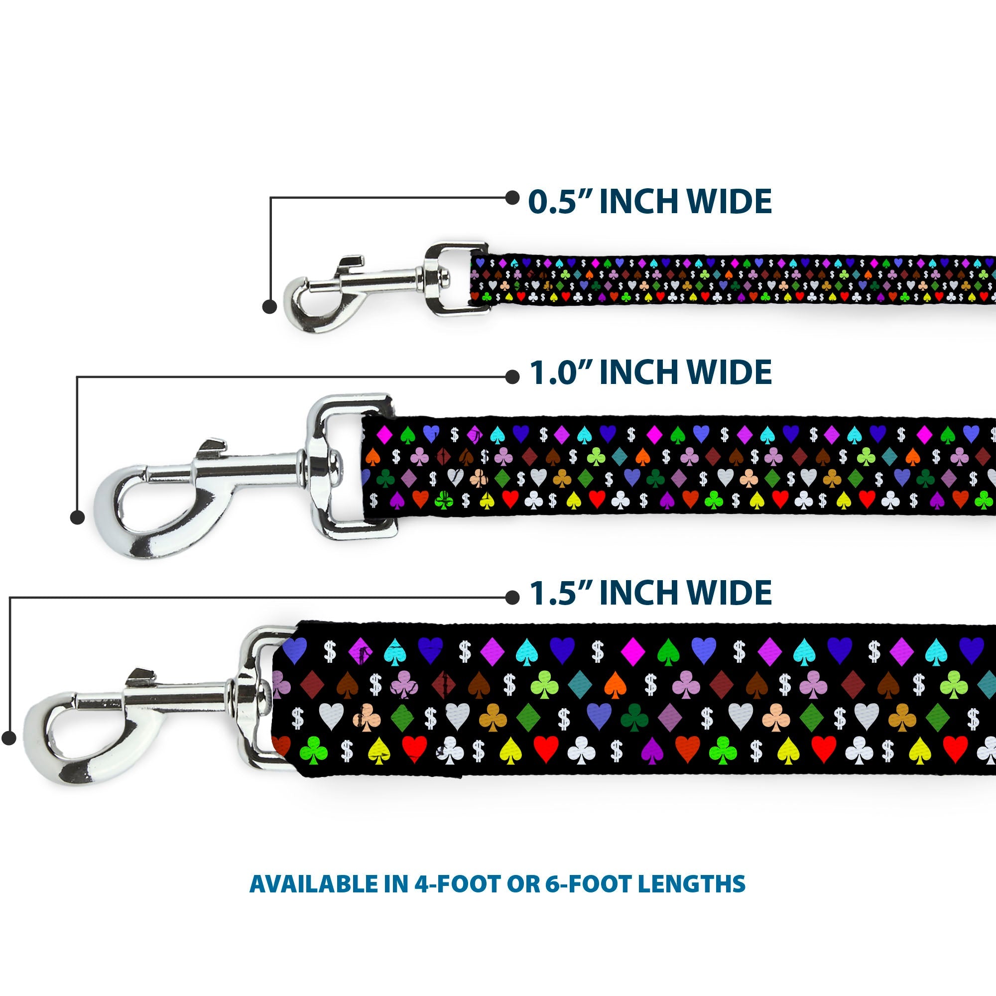 Dog Leash - Suits $$$ Black/Multi Color