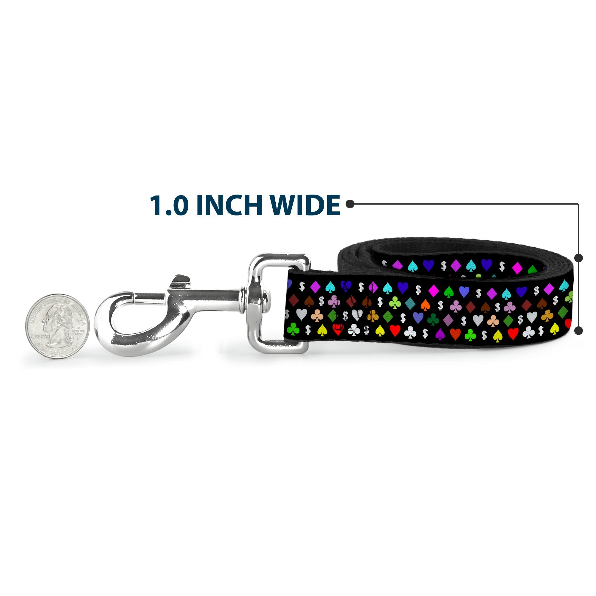 Dog Leash - Suits $$$ Black/Multi Color