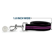 Dog Leash - Stripe Black/Pink