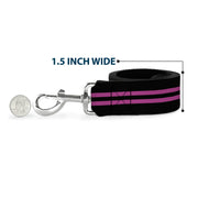Dog Leash - Stripe Black/Pink