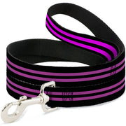Dog Leash - Stripe Black/Pink
