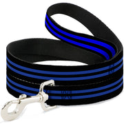 Dog Leash - Stripe Black/Blue