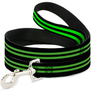 Dog Leash - Stripe Black/Green