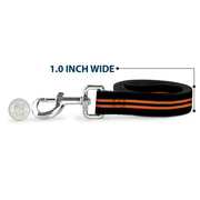 Dog Leash - Stripe Black/Orange