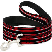 Dog Leash - Stripes Red/Black/White