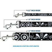 Dog Leash - Sugar Skulls Black/White